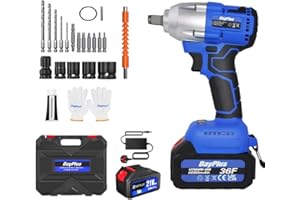 Qimu Cordless Impact Wrench,1/2 Brushless Impact Gun,3-in-1 Power Electric Wrench/Max Torque (420N.m),21V Drill Set with 6.0Ah Battery&Charger,4Pcs Sockets,High Torque Impact Wrench for Car Repairs