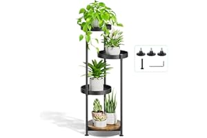 LyTaispuly Pflanzenständer mit 4 Etagen, für drinnen und draußen, Metall-Pflanztopf-Ständer, hohes Blumenregal für mehrere Pflanzen, gestufte Pflanzenhalter, Ständer für Garten, Balkon, Terrasse,