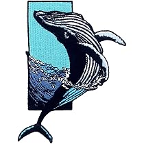 ZEGIN Hampback Walvis Jump from Sea Patch Geborduurde Applique Badge Ijzer Op Naai Op Embleem