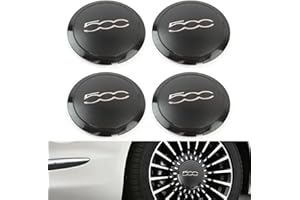 BONJUME Confezione 4 coprimozzo per fiat 500, Coprimozzi Ruota Con Bordo Cromato Per Fiat 500 51884863 Compatibile Con 68078419ac 68078421ac Sostituzione Coprimozzo Ruota Resistente Al Calore Per Fiat 500e