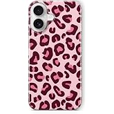 Multitronic iPhone 17 ile Uyumlu Pembe Leopar Desenli Şeffaf Telefon Kılıfı