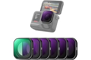 K&F CONCEPT Filtro ND de Rosca Compatible con Insta360 Ace Pro 2, Lote de 6 Unidades PL ND8 ND16 ND32 ND64 ND128, Filtro Polarizador ND, Cámaras Acción, Vidrio HD Multicapa