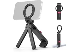 ULANZI MA88 Magnetische Handy-Stativ, Stärkster Magnet-Handyhalterung, 360° Drehbar, Mini Selfie Stick Kompatibel mit iPhone 17 16 15 14 13 12 Magsafe, Karabiner Förmige Maglock Tragbares Tripod