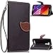 Produktbild ASUS ZenFone 2 Laser ZE500KL (5 Zoll) Lederoptik PU Leder Hülle (Frei 2 in 1 Ball Touch Pen) CaseHome Nature Blatt Etui Magnetverschluss Stil PU-Leder Brieftasche [Standfunktion] Deckel Klapptasche Schale Flip Foliant Schützende Haut Hüllen Mit Wallet Kartenfach Magnetverschluss Standfunktion Handytasche Taljereep Lanyard Strap Tragen Folio Tasche Schutzhülle(Schwarz Color)
