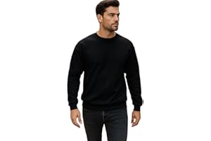 True Face Mens Sweatshirts Plain Workwear Casual Crew Neck Jumper Fleece Sweater Sports Leisure Pullover Top