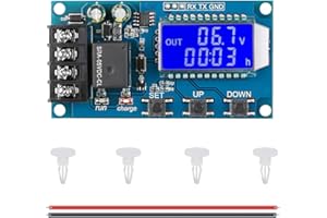 DAOKAI Modulo XY-L10A Regolatore di carica della batteria al litio, display LCD, interruttore di protezione da sovraccarico Modulo scheda di protezione DC 6~60V con cavo 24AWG