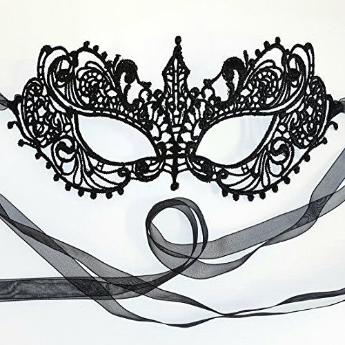 Gorgeous All Lace Goddess Black Masquerade Mask by Samantha Peach
