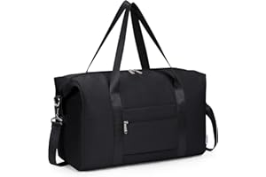 Narwey for Ryanair Cabin Bags 40x30x20 Underseat Ryan Air Hospital Bag Foldable Travel Duffel Carry on Hand Luggage Weekend Bag for Women and Men 20L (Black)