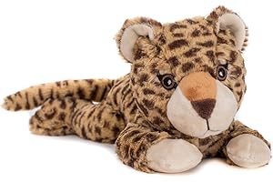 Habibi Plush Premium - 1850 Baby Leopard con cojín de grano extraíble - Termostato térmico para calentar en microondas / horno
