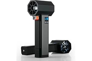 XOOPON Auto-Trocknungsgebläse mit LED-Licht, Luftgebläse für die Autotrocknung, sofortiger Schub von 1600G und 220MPH, 4 Geschwindigkeiten, tragbares elektrisches Laubgebläse (dunkelschwarz)