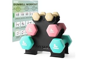 ‎PHYSKCAL PhysKcal Dumbbell Set, Dumbbells Set and Storage Stand for Home Training, Gym