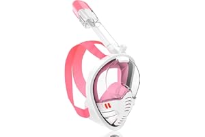 AKOFIC Máscara Snorkel, 180° Panorámica Mascara Buceo, Anti-Vaho Anti-Fuga Mascara Snorkel con Diseño Panorámico de Cara Completa Easy Breathe Máscara de Buceo para Adultos y Niños