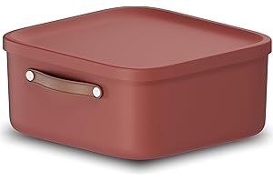 Rotho Maloja Aufbewahrungsbox 20 l, Kunststoff, rot, 20 (39.5 x 38.0 x 17.7 cm)