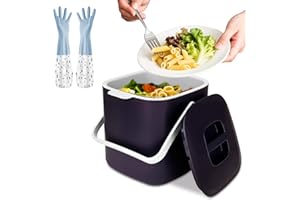 BBWELL Poubelle Bio de Cuisine,Bac à Compost de Cuisine,Poubelle Compost Cuisine avec Couvercle,pour Déchets Biologiques Quotidiens avec Couvercle,Anti-Odeurs,Insert Intérieur Amovible