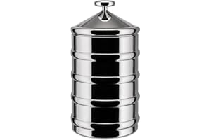 Alessi Kalistò 3 CB03 - Barattolo di Design, in Acciaio Inossidabile 18/10 Lucido con Pomolo in Alluminio, 114 cl