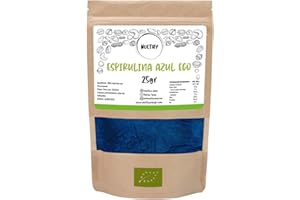 NULTHY - Espirulina Azul en Polvo 25g - Blue Spirulina Pura y Natural, Oro Azul Espirulina para Smoothies, Postres y Recetas Saludables, Superalimento Rico en Proteínas, Antioxidantes y Vitaminas
