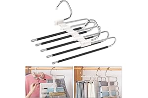 BLUELVES Perchas para Pantalones, 2PCS Pantalonero Extraible, Ahorra Espacio, Colgador Armario, Organizador para Bufandas Jeans Ropa Toallas, Blanco