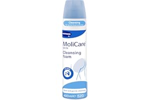 MoliCare Skin Cleansing Foam – Quick & Gentle No-Rinse Genital & Perineal Cleanser for Incontinence Stressed Skin | pH Balanced, Odour Neutralising, Gentle | 400ml