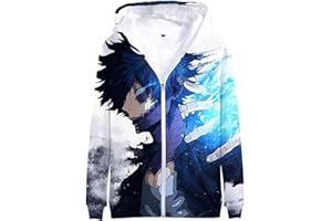 YIMIAO Hombre Niño My Hero Academia Cremallera Sudadera con Capucha Japonesa Anime Impresión 3D Hombre Hoodie Ropa Deportiva Mangas largas Zip Pullover Mujer Chaqueta