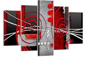 ARTTOR Lienzos decorativos 150x100cm Cuadro Sobre Lienzo Moderno Gráfico figuras geométricas círculo Grande Dormitorio Cuadros Pared Tríptico 5 Piezas Cuadros Decoracion Salon Wall Art Prints EA150x100-0599