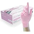 Unigloves Pink Pearl Nitrile Examination Gloves - Multipurpose, Powder Free and Latex Free Disposable Gloves - Box of 100 Gloves, Pink, Medium (GP0053)