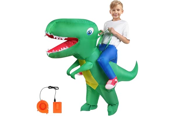 AOOWU Disfraz Hinchable de Dinosaurio Con Sistema Inflable, Resistente Para Halloween, Cosplay, Cumpleaños, Navidad, Carnaval, Fiesta, Mardi Gras