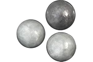 DONREGALOWEB Set de 3 Bolas de nácar Decoradas, Natural y Tostado, 10 cm, nacaradas, 14 cm diámetro