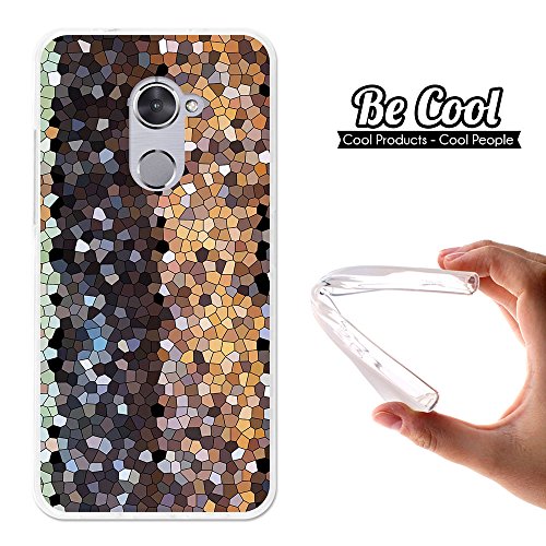 Becool   - Funda Gel Flexible para Vodafone Smart V8  Carcasa TPU fabricada con la mejor Silicona  protege y se adapta a la perfecci  n a tu Smartphone y con nuestro exclusivo dise  o  Mosaico Madera Abstracto 