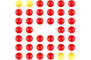 Tabanzhe Lot de 42 balles de rechange en plastique pour hippopotames affamés, 38 boules rouges et 4 balles jaunes