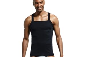 LSEEKA Herren Weste Gerippter Tank Top Eckigem Ausschnitt Oberteile Baumwolle Tops Männer Tee Sweat Shirt Pullover Einfarbig Unterhemd Slim Fit Trainingsshirt Sportshirt Laufshirt Shirt