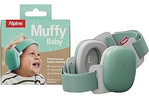 Alpine Muffy Baby Confort, protection auditive pour bébés et tout-petits, testé en Allemagne, bandeau unique pour un ajustement sûr et confortable, réglable < 48 mois, casque anti-bruit, vert