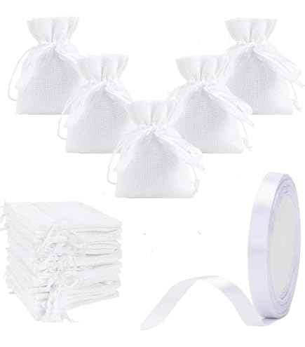 Sacchetto portaconfetti anniversario nozze argento con numero 25 in strass, TNT bianco e tulle silver decorato con fiocco e punto luce - Bomboniere venticinquesimo confettate (12 pz con confetti