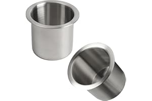 OEMASSIVE 2PCS Einbau Getränkehalter Edelstahl Becherhalter Pokertisch Kinosofa Drop-in Flaschenhalter für Boot Yacht Spieltisch Auto Wohnmobil LKW, 105x88mm