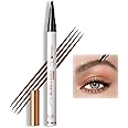Eyebrow Pencil with 4 Micro-Fork Tip,Tattoo Eyebrow Pen Waterproof Microblading Eye Brow Makeup Long-lasting Defined Smooth Brows (02 Dark brown)