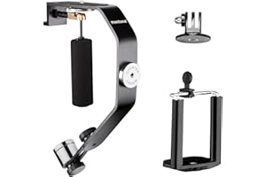 Mantona Trépied flottant pour Action Cams comme Rollei, GoPro Hero 2/3/3+/4, Qumox, Easypix, Actionpro X7 et bien d'autres. (filetage 1/4 pouce, pour des prises de vues stables, dimensions compactes, contre-poids incl.)