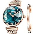 OLEVS Ladies Watches Japanese Quartz Rose Gold Crystal Stainless Steel Fashion Women Wrist Watch Waterproof Luxury Dress