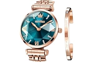 OLEVS Ladies Watches Japanese Quartz Rose Gold Crystal Stainless Steel Fashion Women Wrist Watch Waterproof Luxury Dress