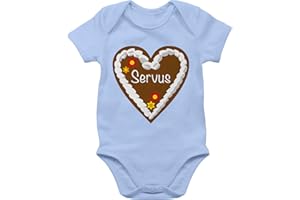 Shirtracer - Baby Body Junge Mädchen - Kompatibel mit Oktoberfest Outfit - Lebkuchenherz Servus