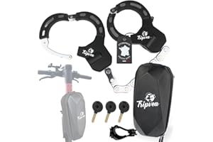 TRIPVEA® Antivol trottinette électrique, velo, poussette - Cadenas ultra résistant - antivol menottes chaîne 10 maillons - longueur 56 cm - Ø 8 cm - serrure + 3 clés (Antivol + Housse de rangement)