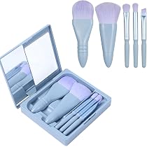 Giantree 10-teiliges Reise-Makeup-Pinsel-Set In Tasche – Schwarz, Aus Synthetikhaar, Für Foundation, Lidschatten & Mehr