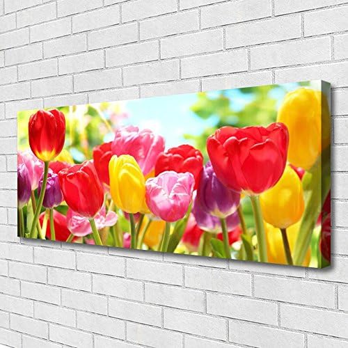 Canvas print - Wall art - Prints on Canvas by Tulup - 125x50 Image Picture Theme: Tulips Floral
