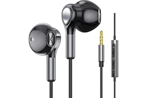 BENEWY Headphones Wired, In-Ear Wired Earphones Earbuds, Half in Ear Headphones 3.5mm Jack, Wired Headphones with Microphone and Volume Control for iPhone, Samsung, Android, iPad,MP3,Most 3.5mm Audio Devices