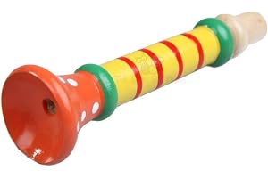 Trinkets & More™ - Wooden Trumpets Colourful | Vocal Training | Whistle Musical Instrument | Toys Kids 2+ Years (Pack of 2 - Random Colours)
