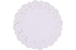 Bessy shop Centrini Carta Pizzo,100 centrini carta rotondi Merletto Carta Sottobicchieri per Piatti in Pizzo per Confezione di Torta, Dessert, Matrimonio, Decorazione per Tavola, Bianco 7.5 inch