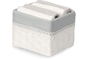 CASATESSILE CASA TESSILE Baño Lavette con Juego de Cesta 4 uds. Carmen Lavette Baño 30x30, Toallas Pequeñas Cara y Bidé
