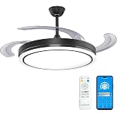 Citymart Ceiling Fan 66w 30W DC Motor+36W Light with Folding Blades | With LED light, remote control, 6 speeds, silent, summe
