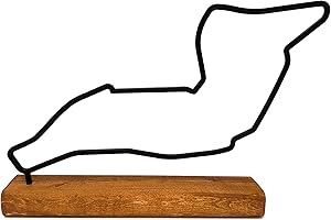 Generico Modèle de circuit de F1, Statue de circuit de Formule 1, Idée de cadeau pour un fan de Formule 1, Fil de circuit de F1 sur base en bois 20cm