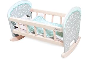 Indigo Jamm Petworth Dolls Bed Toy Furniture Designed For Children Aged 18 Months +, Neutral Colours (Petworth Cradle), Baby Doll Crib Wooden Toy