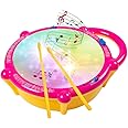 Gooyo GY168-23 Battery Operated 3D Flash Drum Toy with Flash Light & Music Effects | Dynamic Musial Instrument Toy with 2 Mallets for Toddlers | Pink Color, Power Source: 3xAA Battery (Not Included)