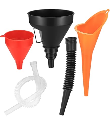 4 Stuks Flexibele Vultrechter Snap Funnel, Universele Plastic Trechter, Vultrechter Benzine, Flexibele Snelle Trechter voor Aftappen Gereedschap, voor Auto Olie en Huishoudelijke Doeleinden
